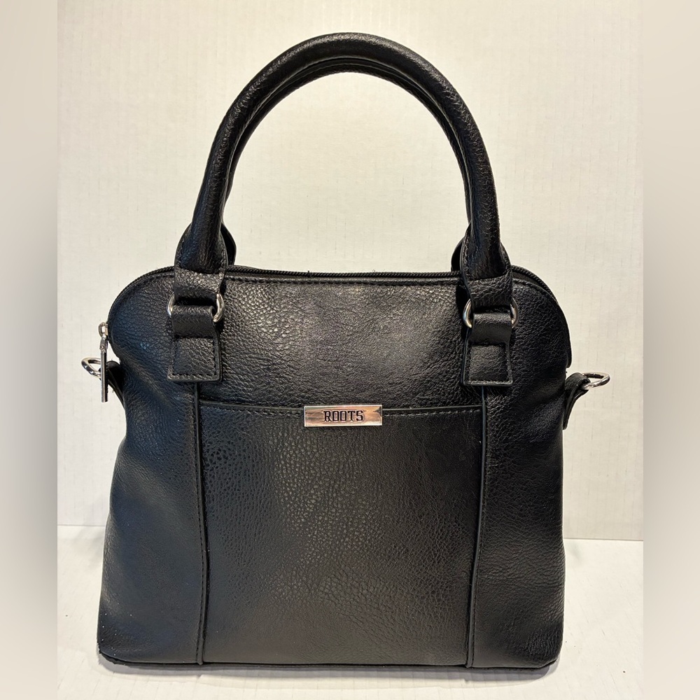 Roots Classic Black Leather Handbag